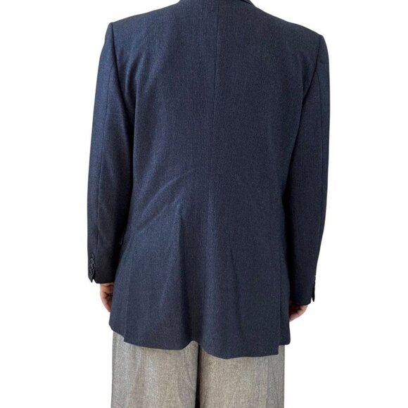 Vintage 1970s Yves Saint Laurent YSL Navy Blue Wool 3 Piece Blazer Suit Set 40R - Picture 7 of 13